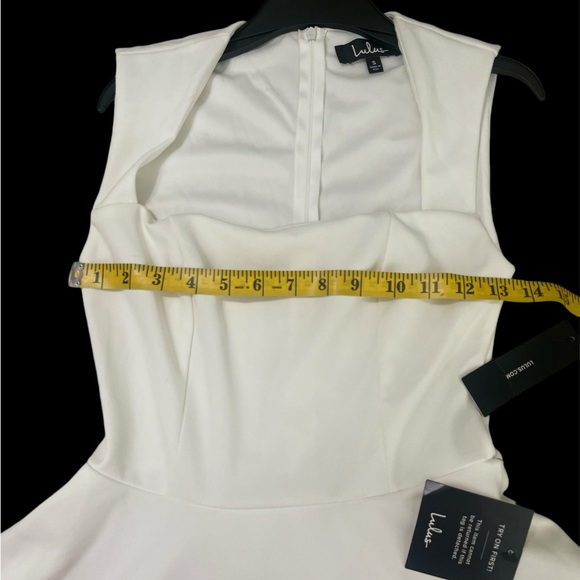 Lulus Off-white Square Neck Sleeveless Dress Size Small - Picture 7 of 10